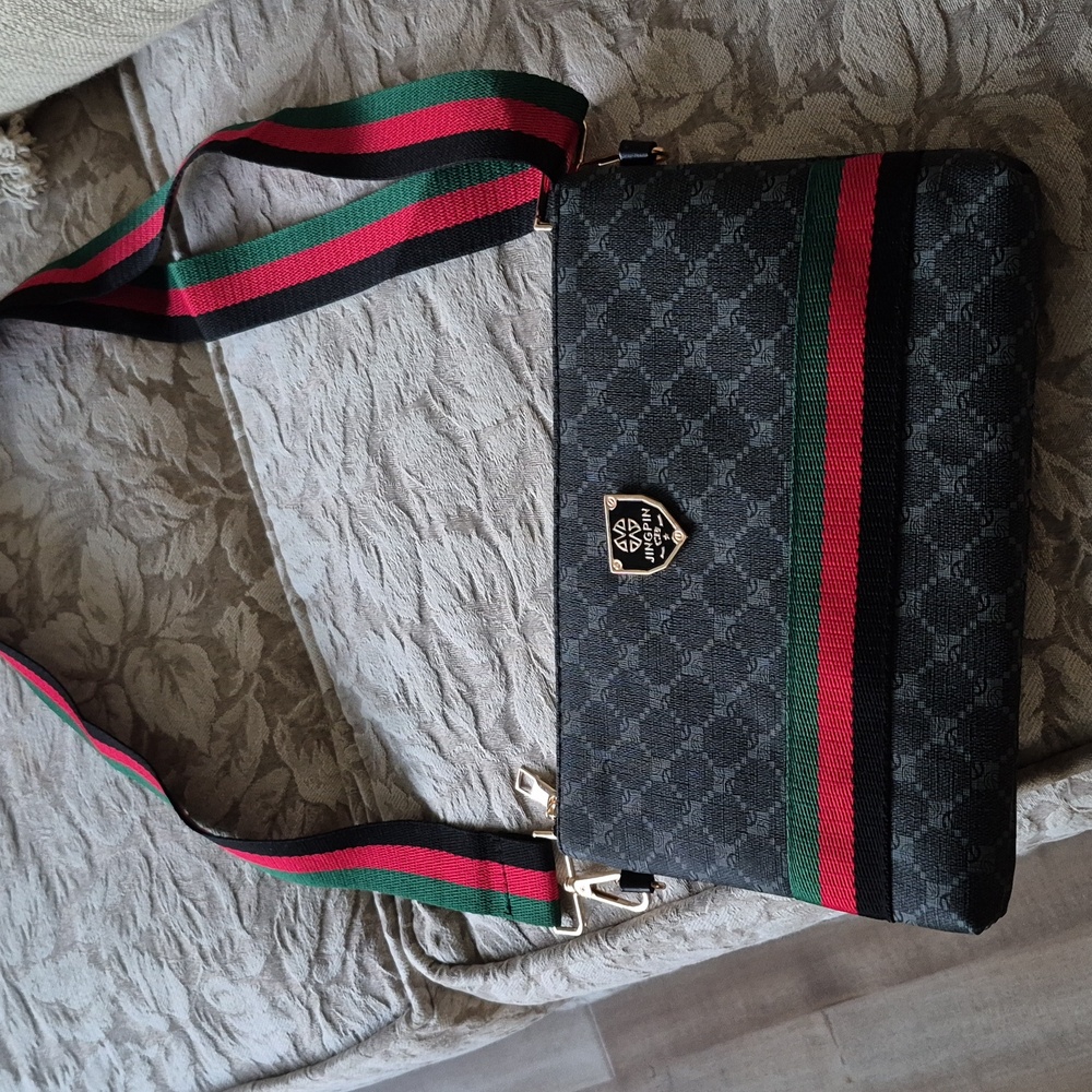 Brand New Stylish Black and Gray Crossbody Bag
